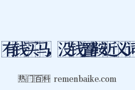 有钱买马，没钱置鞍近义词是什么意思的图片